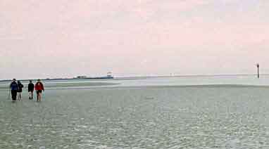 Uitzicht op de pier (ons vertrekpunt) van Schier, 29-9-2002