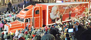 Sbs6 kerstparade, de Coca Cola kerst truck, Almere 22-12-2007