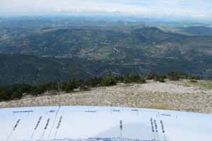 Uitzicht op de Franse Alpen (Ecrins) vanaf de Ventoux, 28-7-2010