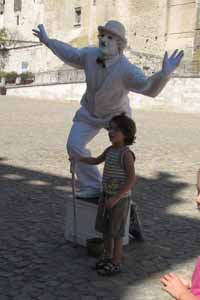 Levend standbeeld Charly Chaplin, Avignon 31-7-2010