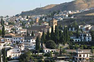 Uitzicht over de stad vanaf het Alhambra, Granada 27-8-2008
