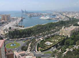 Uitzicht over de haven, Malaga 28-8-2008