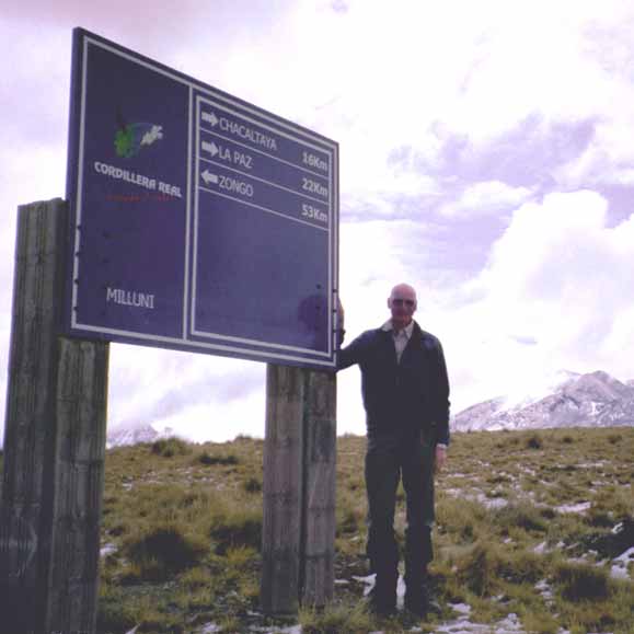 Op weg naar de Chacaltaya, nabij La Paz in Bolivia, 22-8-2004