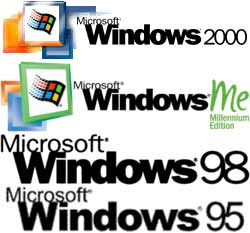 Windows 2000, ME, 98 en 25 logo's