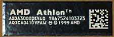 AMD Athlon 3000XP-166 text on ic