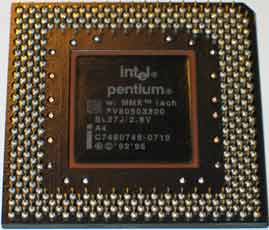 Intel Pentium 200 w/MMX SL27J, onderzijde